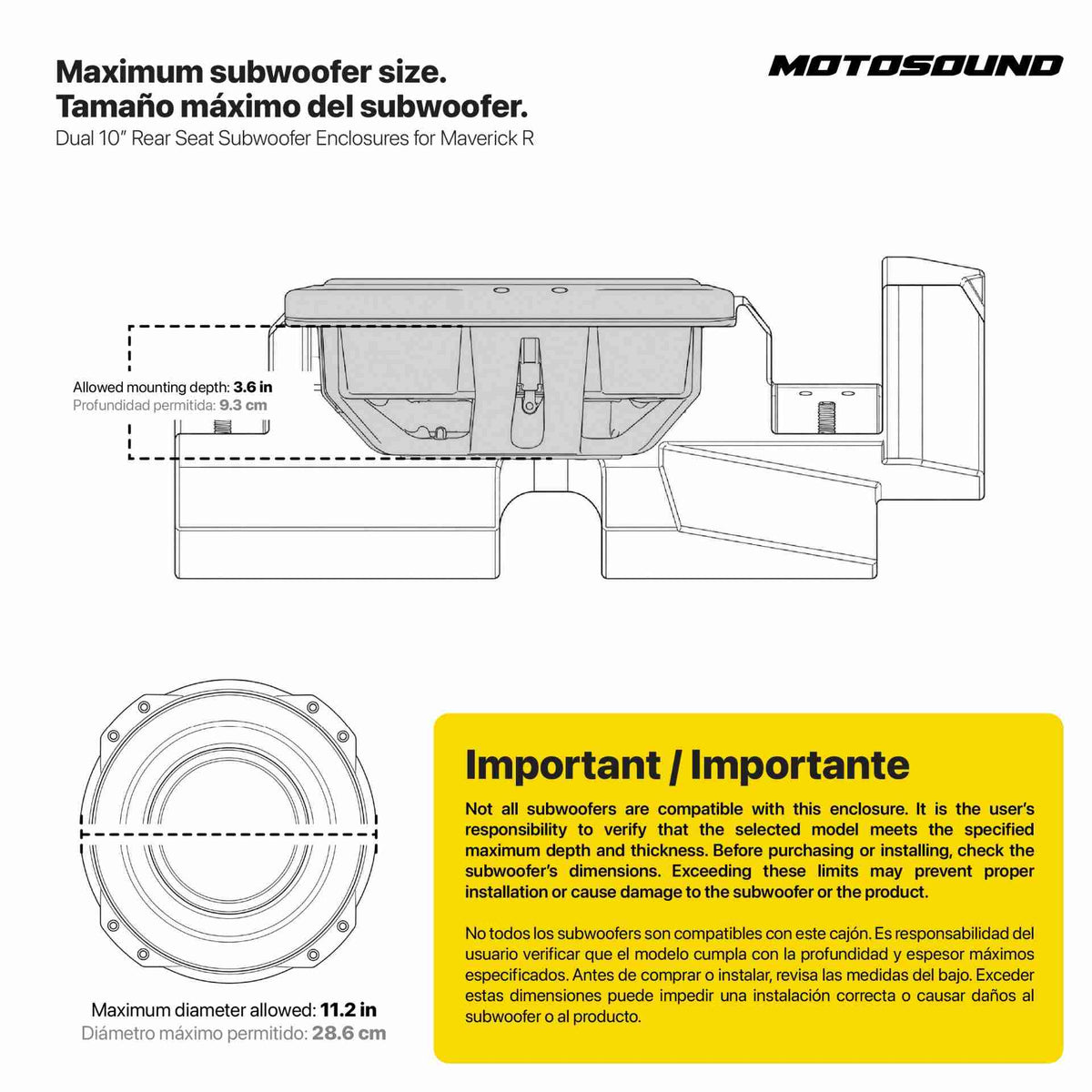 MOTOSOUND Dual 10″ Rear Subwoofer Enclosures for Maverick R MAX