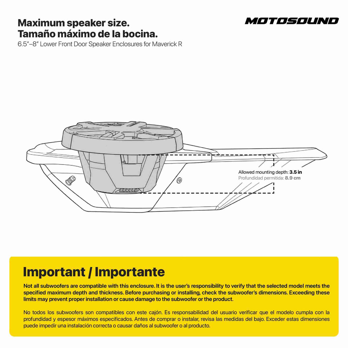 MOTOSOUND 6.5–8″ Lower Door Speaker Enclosures for Maverick R