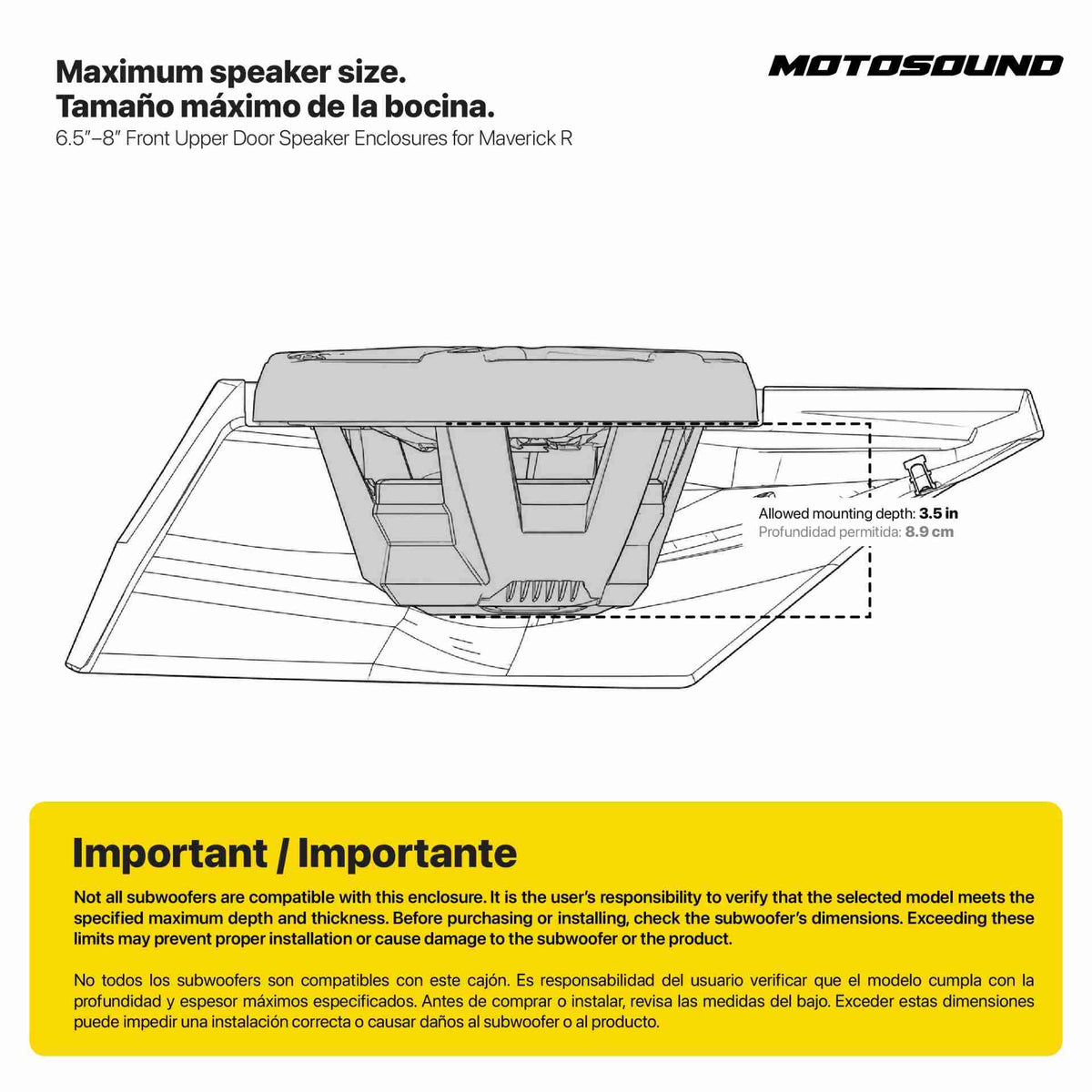 MOTOSOUND 6.5–8″ Upper Door Speaker Enclosures for Maverick R