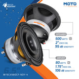PRV Audio MT6CX580CF-NDY-4 6.5in Carbon Fiber Coaxial Speaker 4 Ohm