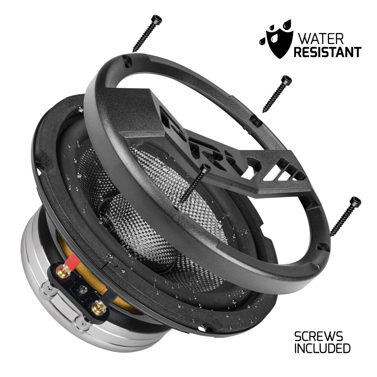 PRV Audio MT6MR600CF-NDY-2 6.5-inch Carbon Fiber Motorcycle Midrange Speaker