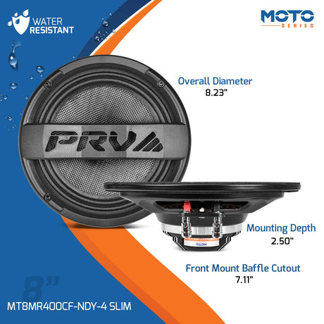 PRV MT8MR400CF-NDY-4 SLIM Midrange PRV Audio