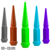 32 Pc 14x1.5 Spike Lug Nuts 4.5" Tall - Powder Coated - Various Colors