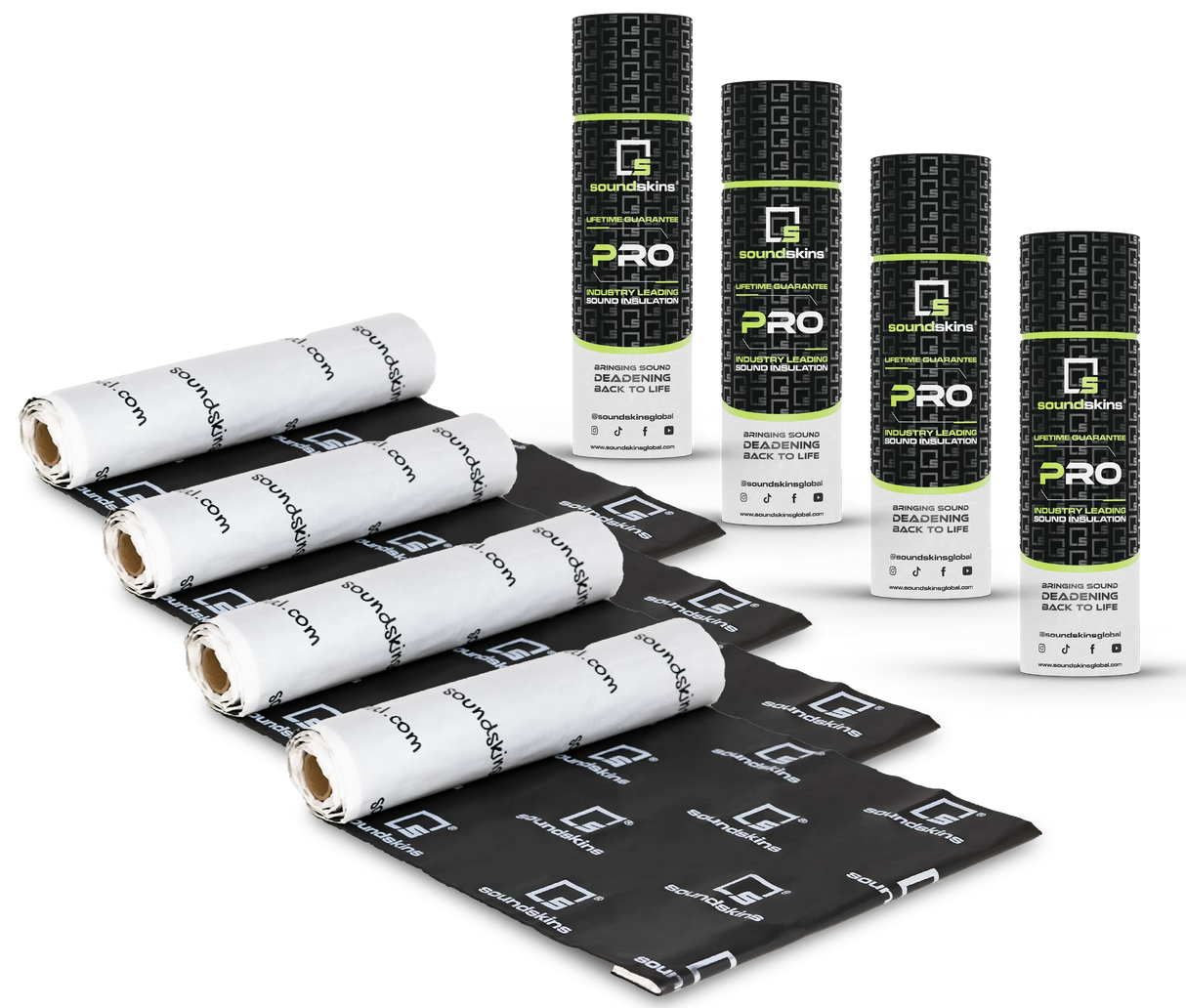 SoundSkins | Pro Mega Sound Deadening Kit | SSPRO-4 | 3 Layers (Acoustic Foam, Foil, Rubber Butyl), 44 sq ft SoundSkins Global