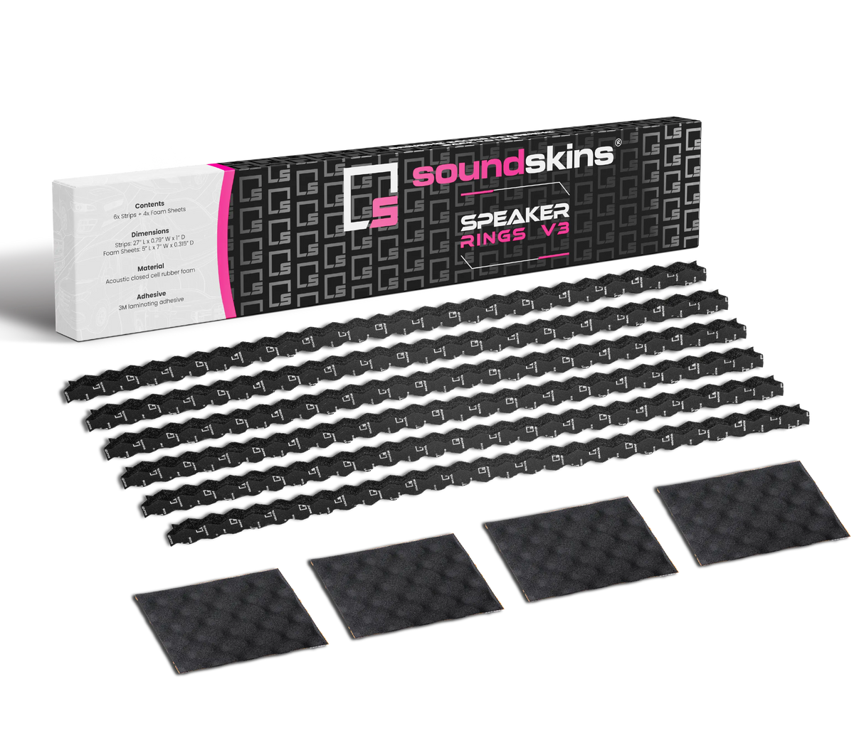 SoundSkins | Rings V3 Sound Deadening Speaker Kit | SSK-RINGSV3 | 4 x 1" High Rebound SoundSkins Global