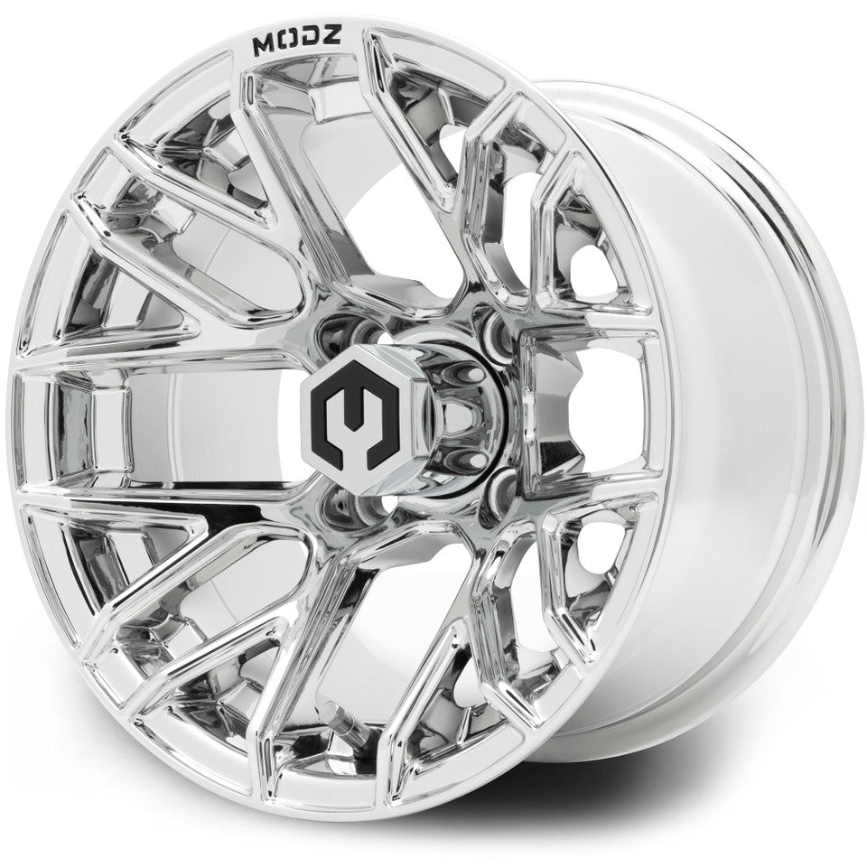 MODZ® Matrix 12x7 | -25 Offset Chrome 12" Golf Cart Wheel