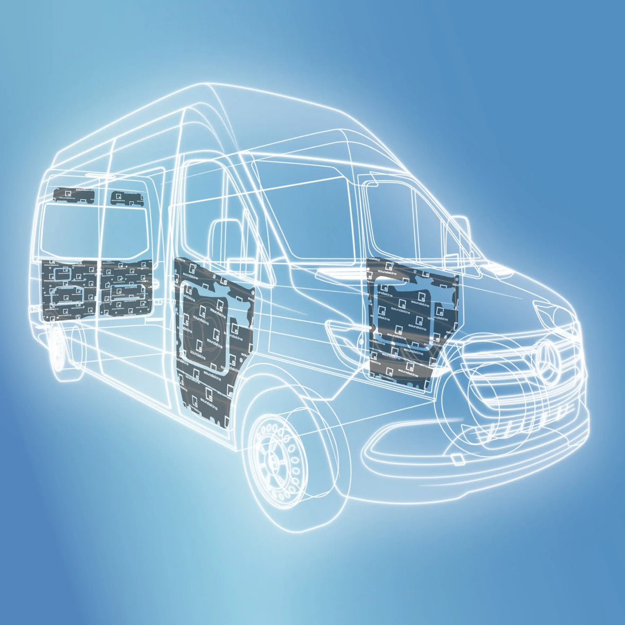 SoundSkins | 2019+ Sprinter Van Sound Deadening Vehicle Specific Kit  – 13 Pc Mercedes Sprinter Kit, 3-Layer Design SoundSkins Global