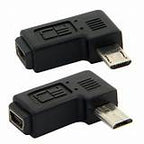 Mini USB Female to Micro USB Male 90° adapter TekShack