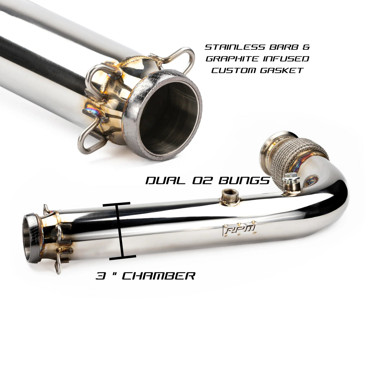 RPM X3 3" Monster Mouth Cat Delete Bypass Mid Race Pipe X3 Turbo, R, and RR