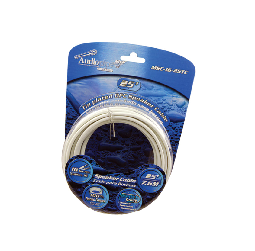 MSC-16-25TC Flexible PVC Tin Copper-Plated OFC Speaker Wire 16 AWG Audiopipe