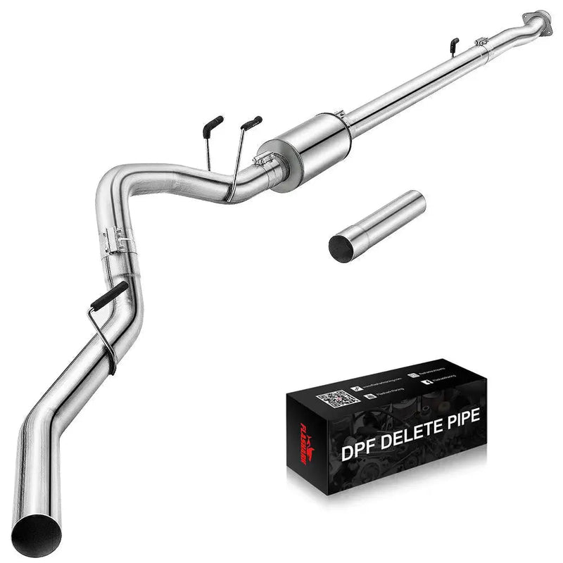4.0/5.0 Inch 6.7 Powerstroke DPF Delete Race Pipe | Downpipe-Back Exhaust w/Muffler for 2011-2023 Ford F-250, F-350, F-450 Flashark