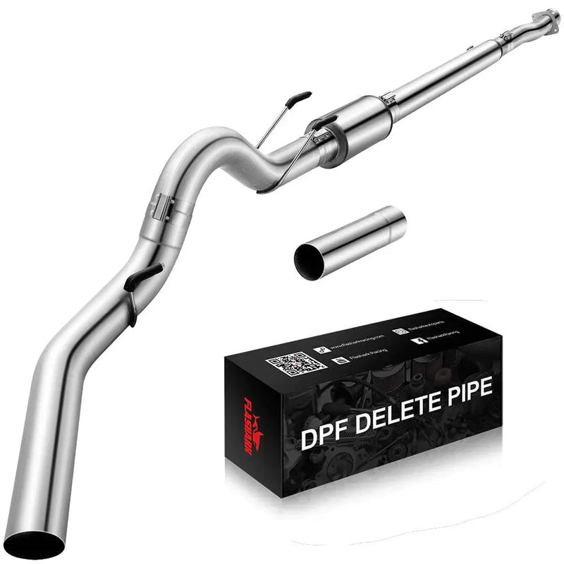 4.0/5.0 Inch 6.7 Powerstroke DPF Delete Race Pipe | Downpipe-Back Exhaust w/Muffler for 2011-2023 Ford F-250, F-350, F-450 Flashark