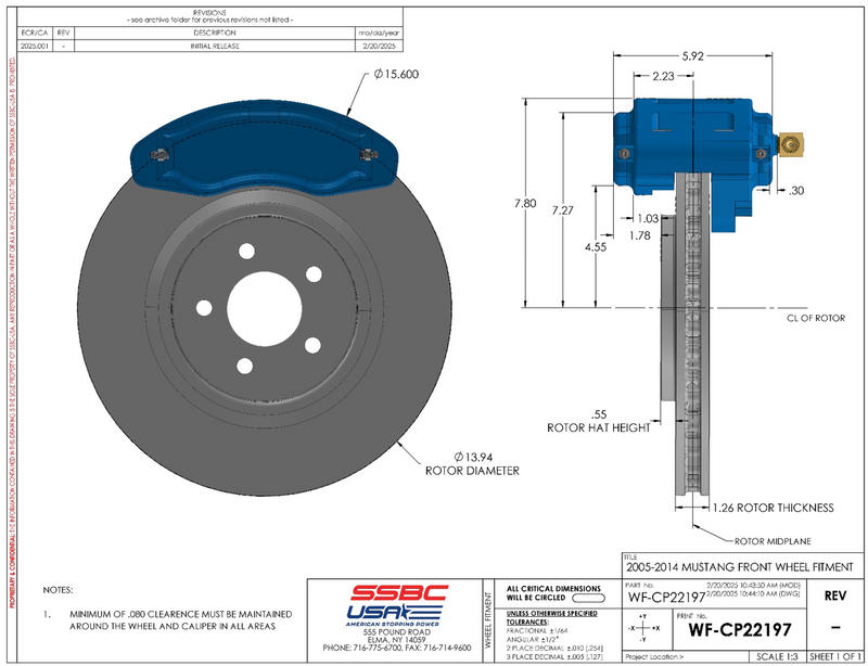 American Made R6-Redline 6 Piston Billet Aluminum Direct Fit Front Caliper Upgrade Kit. Clear A551-20
