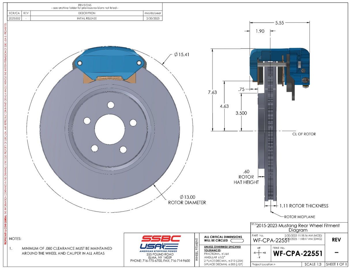 American Made R1-Redline Billet Aluminum Direct Fit Rear Disc Brake Kit W/DS Rotors. Black A551-21BLK-DS