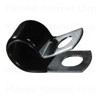 5/8" ID Closed Clamp-Steel Vnl Ins 3/8 Mt Hole 6 pack Midwest Fastener/Noble