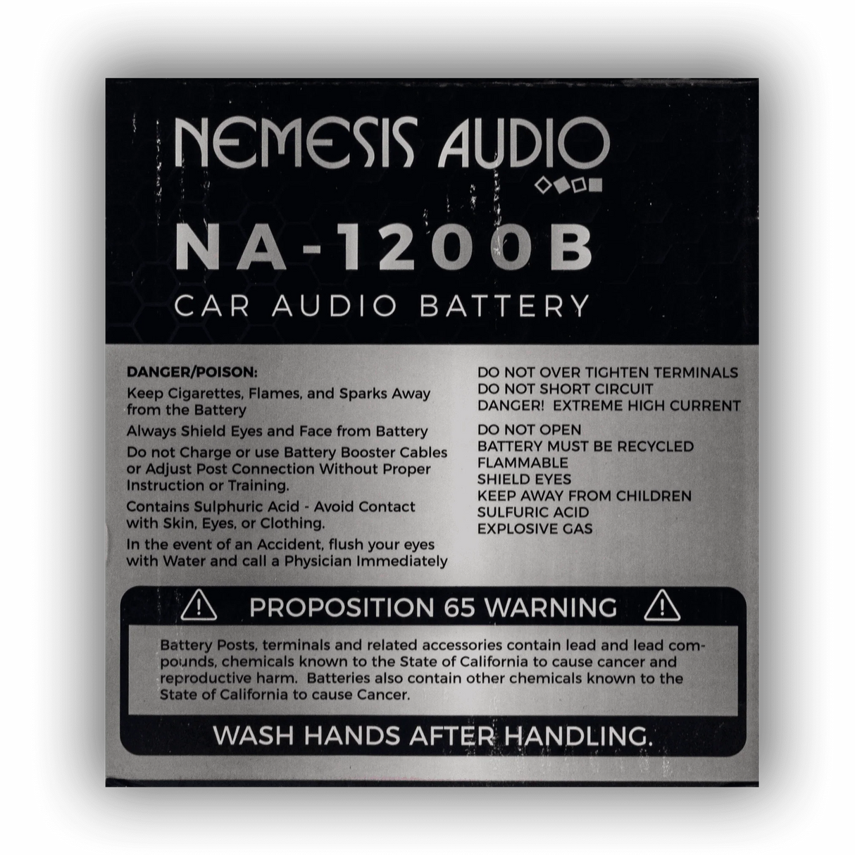 Nemesis Audio NA-1200B 40AH 1200W AGM Power Cell 12V Battery Nemesis Audio