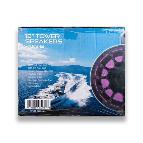 Nemesis Audio WAKE-12 | 12″ 600W RMS Horn Loaded Marine Tower Speakers w/ RGB Lighting Nemesis Audio