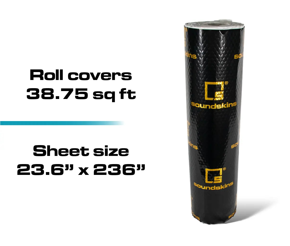 SoundSkins | Classic Gold V2 Sound Deadening Double Layer Mat | SSK-CLASSICGOLD-V2 | Pure Rubber Butyl & Diamond Embossed Foil, 38.75 sq ft SoundSkins Global