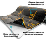 SoundSkins | Classic Gold V2 Sound Deadening Double Layer Mat | SSK-CLASSICGOLD-V2 | Pure Rubber Butyl & Diamond Embossed Foil, 38.75 sq ft SoundSkins Global