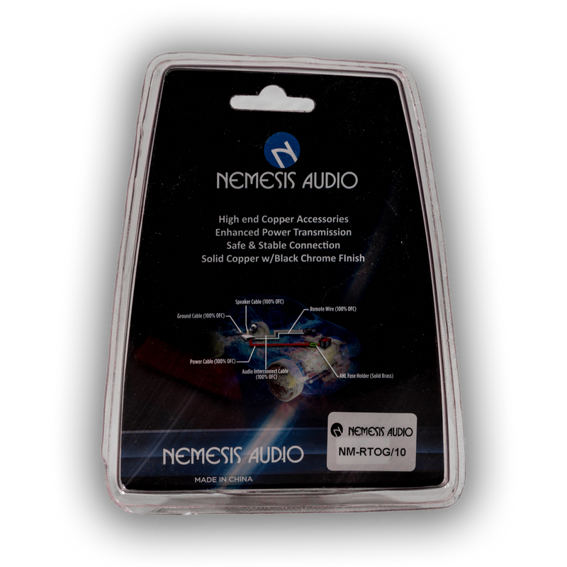 Nemesis Audio NM-RT0G/10 Copper Ring Terminals for 1/0 Gauge Use – 10 Pack