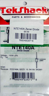 NTE140A Zener Diode 3.9V 1W DO-41 Through-Hole NTE