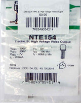 NTE154 T-NPN, Si, High Voltage Video Output NTE