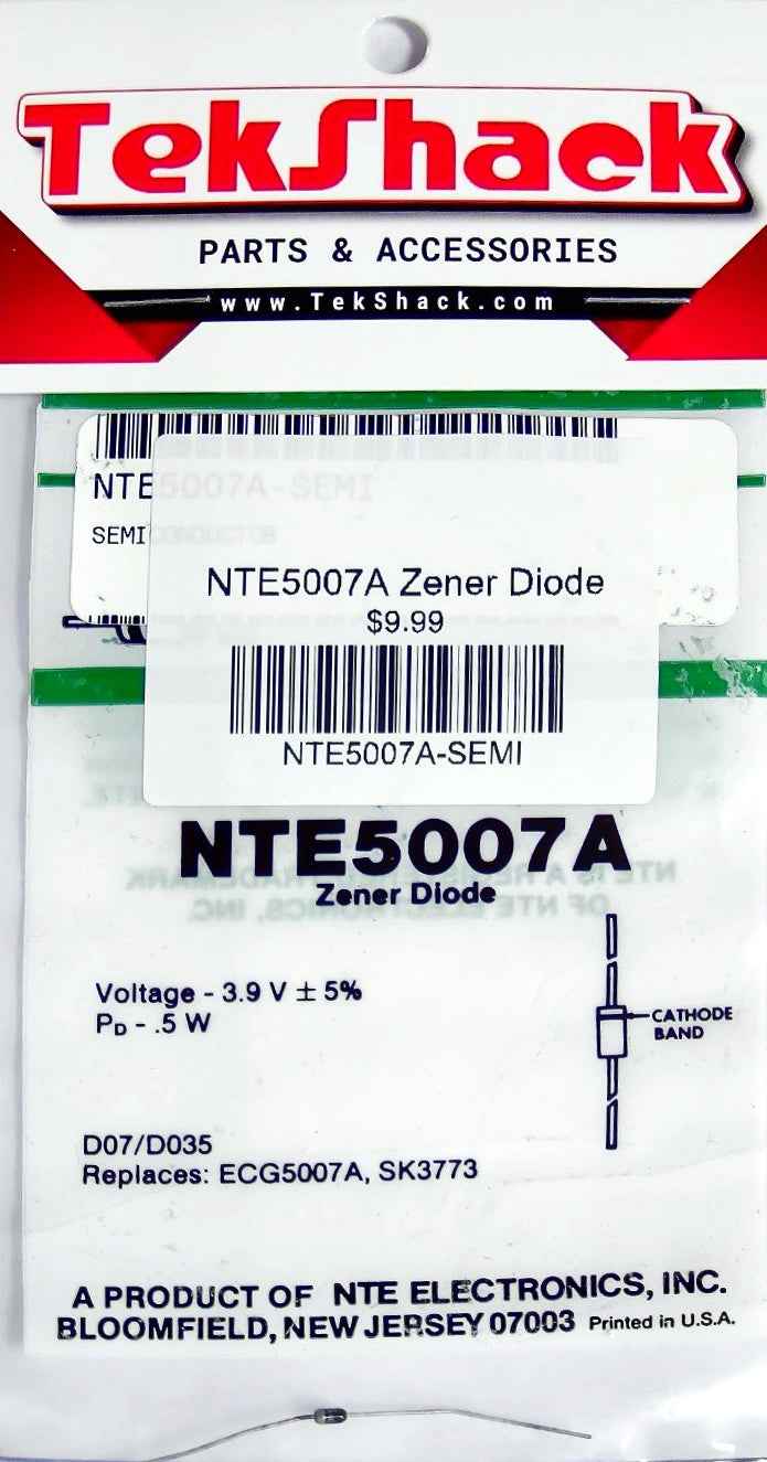 NTE5007A Zener Diode 3.3V 1W DO-41 Through-Hole NTE