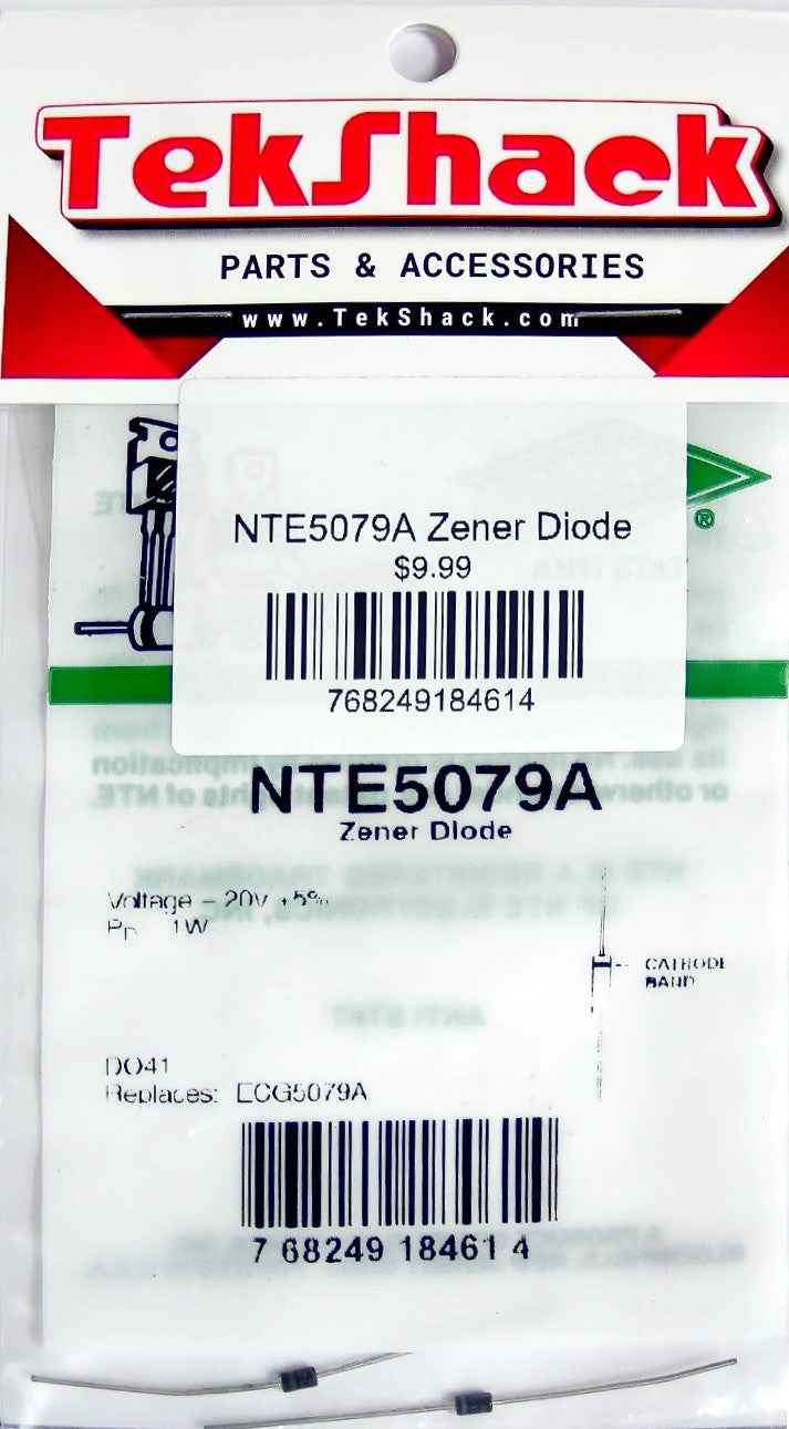 NTE5079A Zener Diode 2.2V 0.5W DO-35 Through-Hole NTE
