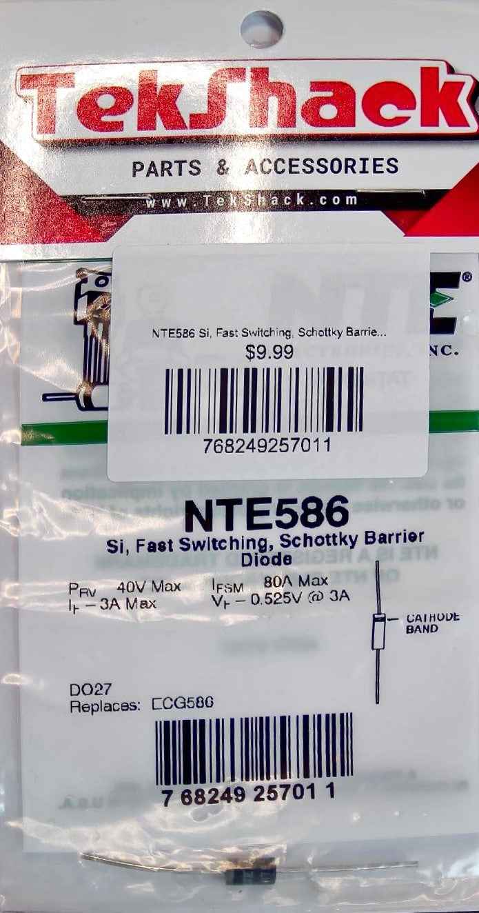 NTE586 Si, Fast Switching, Schottky Barrier Diode NTE