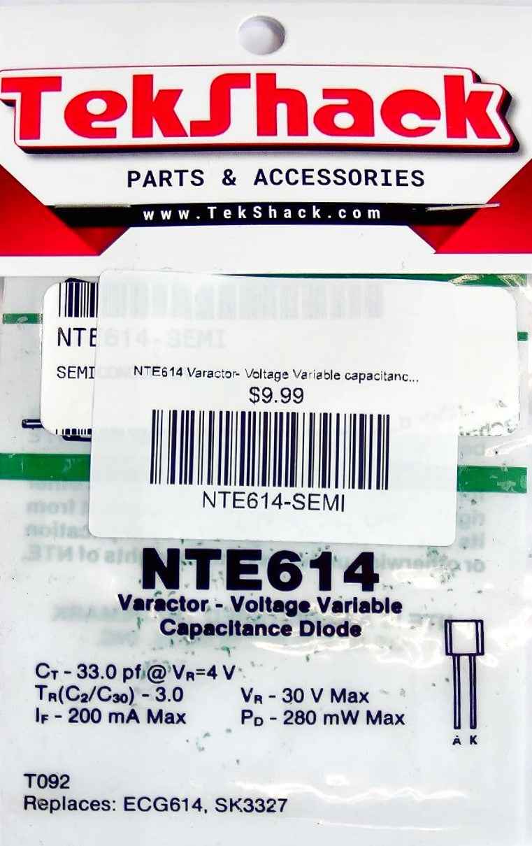 NTE614 Varactor- Voltage Variable capacitance Diode NTE