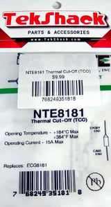NTE8181 Thermal Cut-Off (TCO) NTE