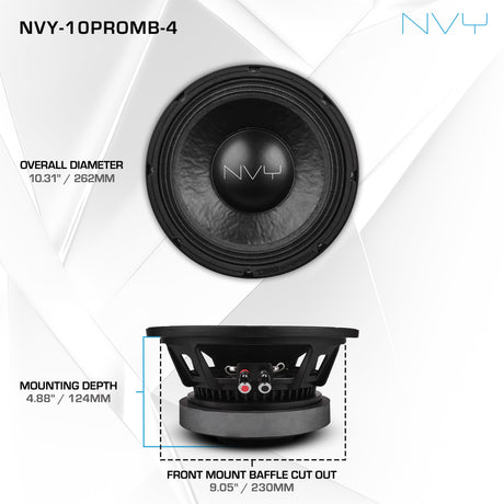 10" Mid-Bass Woofer With Water Resistant Cone | 500W RMS 4-Ohm