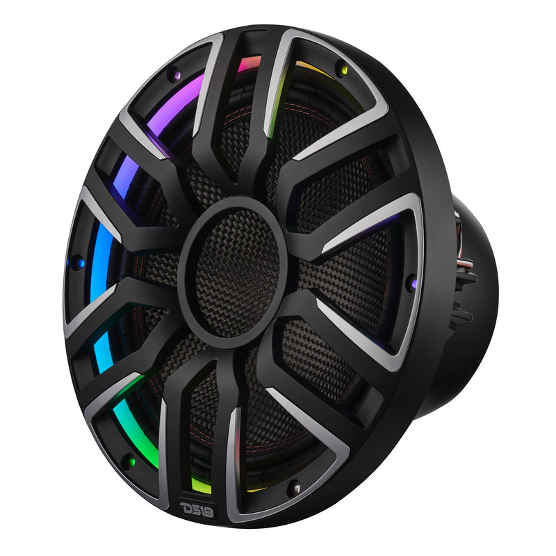12" Neodymium Marine & Powersport Subwoofer with Digital LED Lights and Carbon Fiber Cone | 800W RMS 4-Ohm