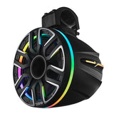 8” Marine Short Tower Speaker With Neodymium Magnet, Kevlar Cone, Compression Driver And Digital LED Lights | 200W RMS 4-Ohm