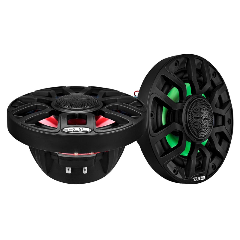 NXL 6.5" 2-Way Coaxial Marine Speaker with Bullet Tweeter and Digital Led Lights | 150W RMS 4-Ohm