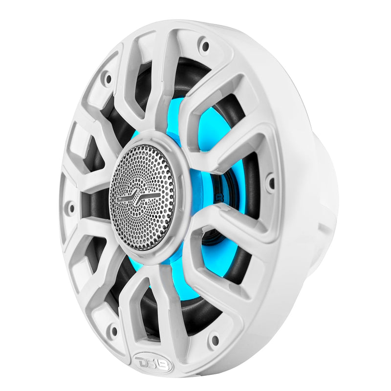 NXL 6.5" 2-Way Coaxial Marine Speaker with Bullet Tweeter and Digital Led Lights | 150W RMS 4-Ohm