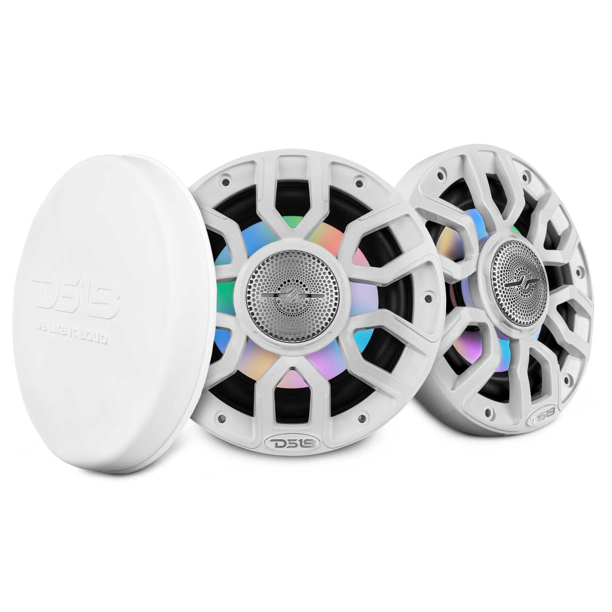 NXL 6.5" 2-Way Coaxial Marine Speaker with Bullet Tweeter and Digital Led Lights | 150W RMS 4-Ohm