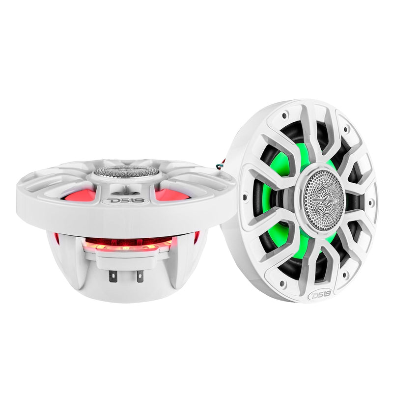 NXL 6.5" 2-Way Coaxial Marine Speaker with Bullet Tweeter and Digital Led Lights | 150W RMS 4-Ohm