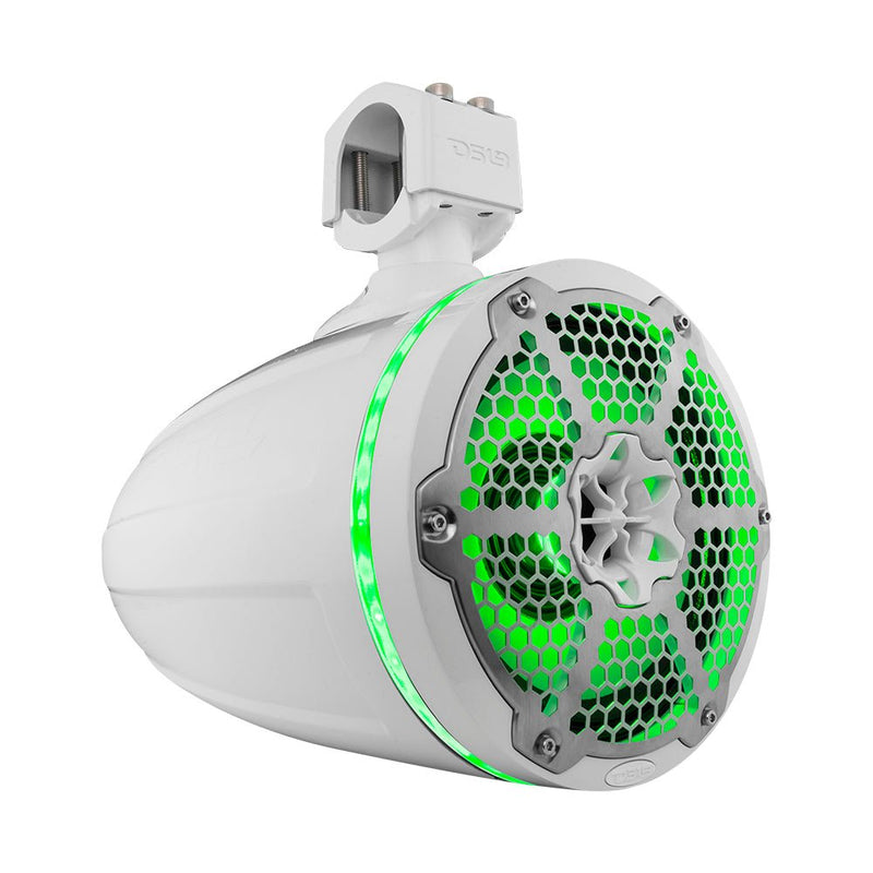 NXL 8" Neodymium Marine and Powersports Towers with Built-in Passive Radiator, 1" Driver and LED RGB Lights 180 Watts Rms
