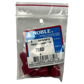 Noble Red Twist-On Wire Connector – 2x#18 to 5x#12, 4-Pack #708D Noble