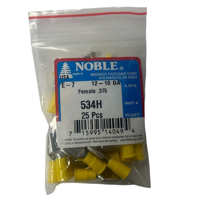 Noble Terminal Disconnect Female Vinyl – .375 12-10GA (25-Pack) #534H Noble
