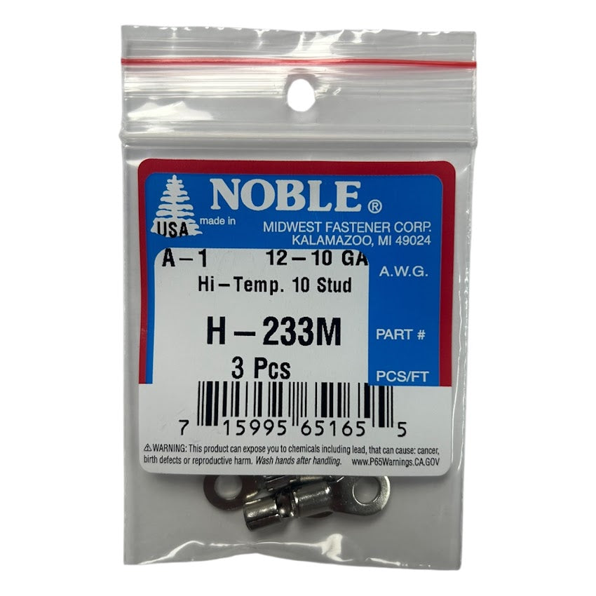 Noble Terminal Ring Hi Temp #10 – 12-10 GA, 3-Pack #H-233M Noble
