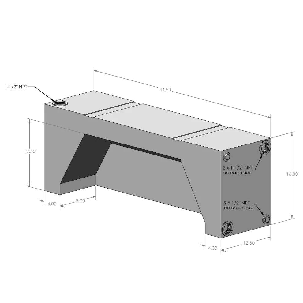 20 Gallon Wheel Well Water Tank (Both Sides) S&B