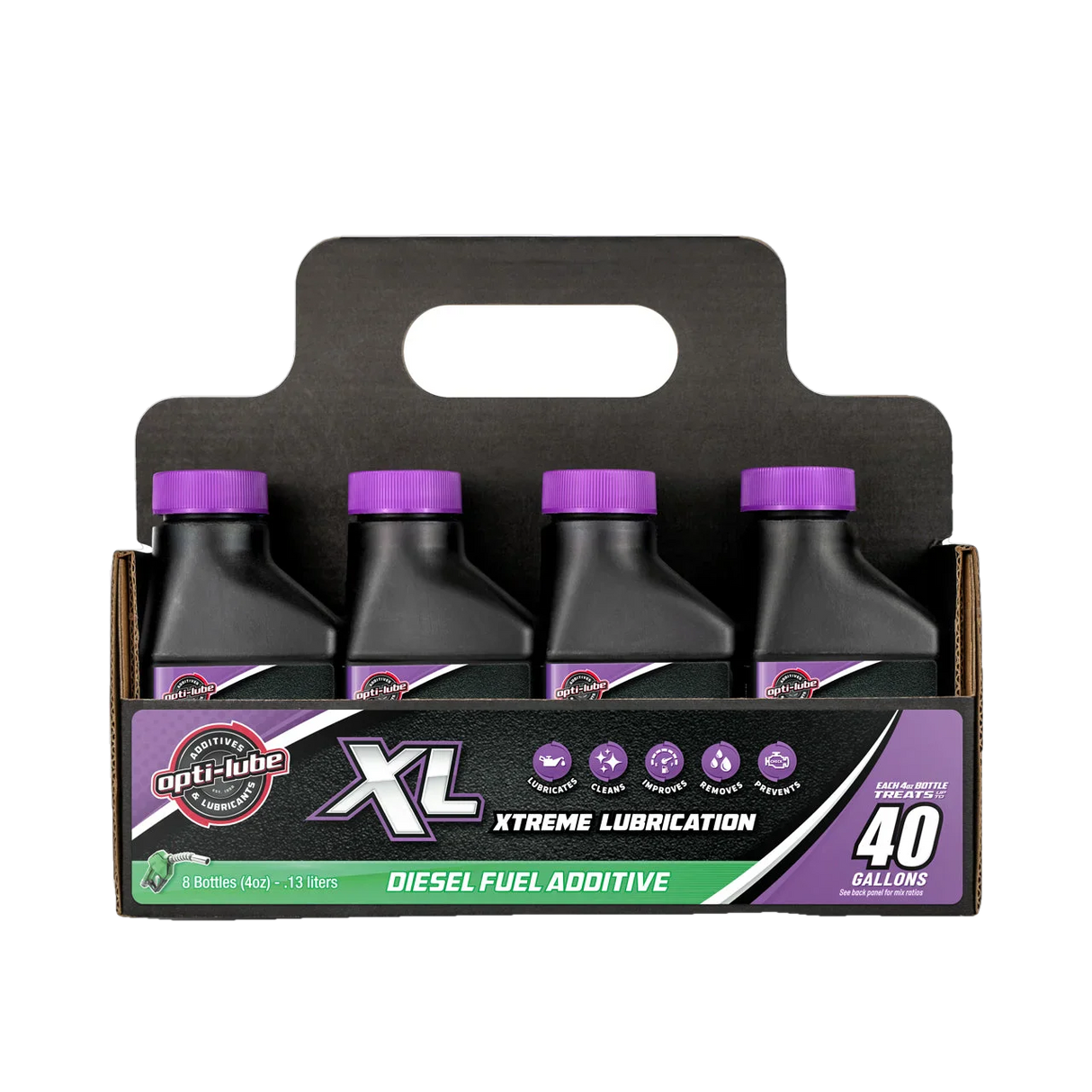Opti-Lube XL Xtreme Lubricant Diesel Fuel Additive: 4oz 8 Pack, Treats up to 40 Gallons per 4oz Bottle