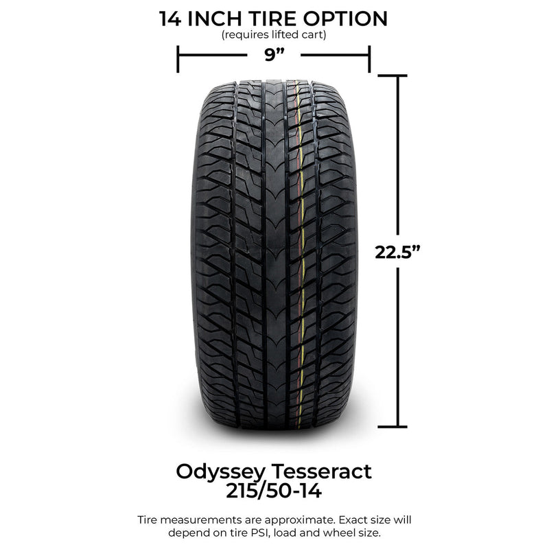Odyssey Tesseract Steel Belted Street Golf Cart Tire 215/50-14
