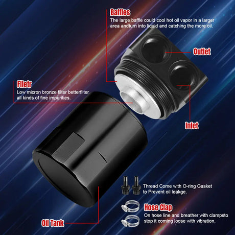 Oil Catch Can for 2007-2009 Nissan 350Z VQ35HR Flashark