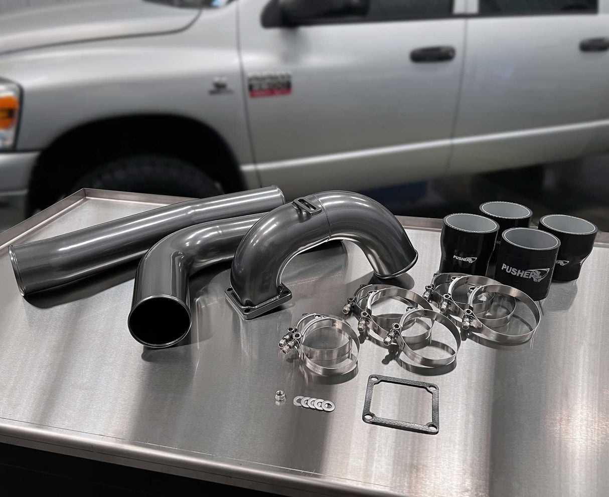Pusher 3.5" MEGA Intake System with Passenger-Side Tube for 2003-2007 Dodge Cummins