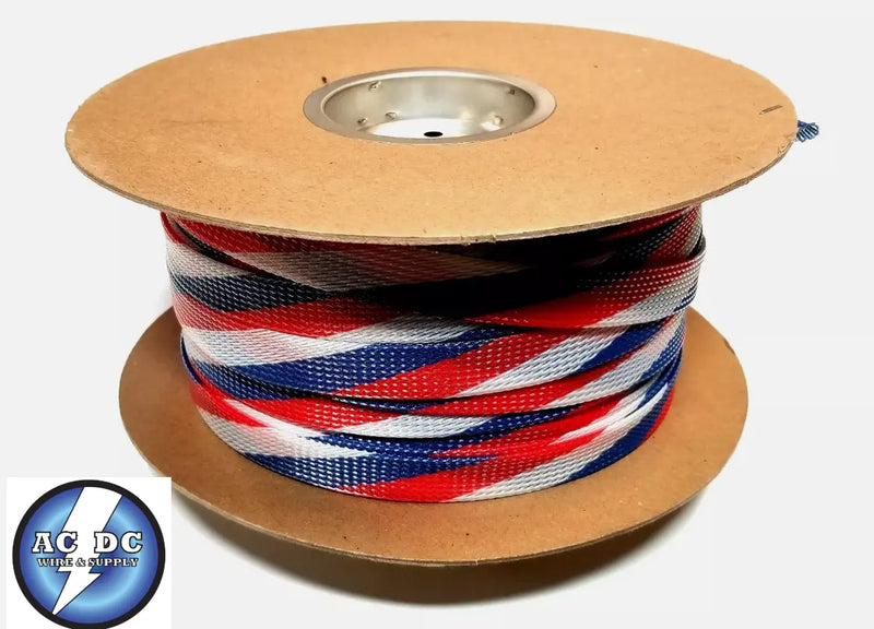 PET 3/8" Expandable Wire Cable Sleeving Sheathing Braided Loom, you choose the color and length AC/DC WIRE AND SUPPLY