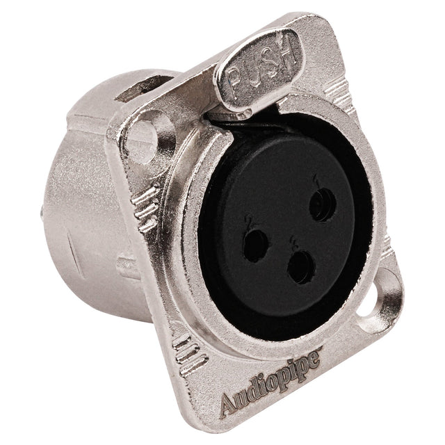 3 PIN XLR Female Chassis Socket (PRA-3FD-NKL) Audiopipe