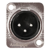 3 PIN XLR Male Chassis Socket (PRA-3MD-NKL) Audiopipe